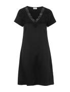 Nightdress Short Sleeve Yöpaita Black Damella Of Sweden