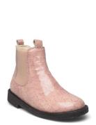 Booties - Flat - With Elastic Bootsit Nauhalliset Saapikkaat Pink ANGU...