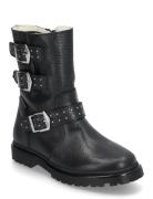 Boots - Flat - With Zipper Bootsit Nauhalliset Saapikkaat Black ANGULU...