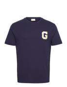 G Graphic T-Shirt Tops T-shirts Short-sleeved Navy GANT