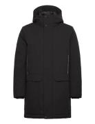 Tech Hooded Parka Parka Takki Black Tom Tailor