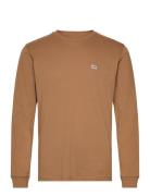 Ls Patch Logo Tee Tops T-shirts Long-sleeved Brown Lee Jeans