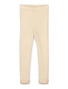 Benna Rib Leggin Bottoms Leggings Beige Fliink