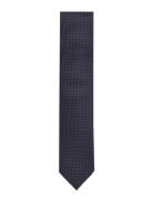 Polyester Tie With Dots 7 Cm Solmio Kravatti Navy Lindbergh Black