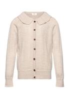 Merino Pattern Cardigan W. Collar Tops Knitwear Cardigans Beige Copenh...