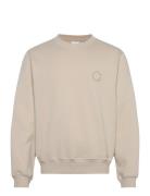 Orbit Emb Sweater Tops Sweat-shirts & Hoodies Sweat-shirts Beige Daily...