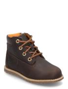 Mid Lace Up With Zip Boot Bootsit Nauhalliset Saapikkaat Brown Timberl...