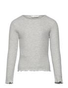 Ribbed Long-Sleeved T-Shirt Tops T-shirts Long-sleeved T-shirts Grey M...