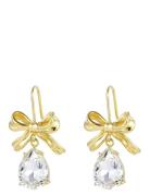 Bow Crystal Earring Korvakoru Korut Gold Bud To Rose