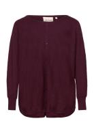 Wa-Samanda Tops Knitwear Jumpers Burgundy Wasabiconcept