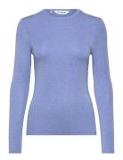 Srroman O-Neck Tops T-shirts & Tops Long-sleeved Blue Soft Rebels