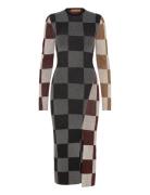 Midi Fitted Dress, 2279 Light Rib Polvipituinen Mekko Multi/patterned ...