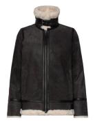 Lydia Shearling Jacket Nahkatakki Black Jofama