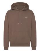 Crew Hoodie Tops Sweat-shirts & Hoodies Hoodies Brown Les Deux