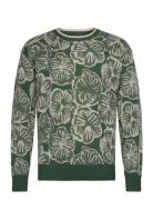 Jacquard Regular Fit Sweater Tops Knitwear Round Necks Green Scotch & ...