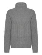 Mmthyra Highneck Knit Tops Knitwear Turtleneck Grey MOS MOSH