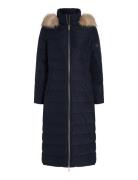 Heritage Down Tyra Maxi With Fur Topattu Pitkä Takki Navy Tommy Hilfig...