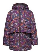 Long Puffer Jacket Aop Rec. Toppatakki Navy Mikk-line