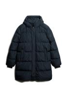 Hooded Sports Puffer Mid Jkt Villakangastakki Pitkä Takki Navy Superdr...