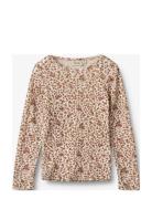 Wool T-Shirt L/S Alfie Tops T-shirts Long-sleeved T-shirts Beige Wheat