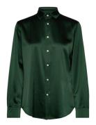 Classic Fit Silk Shirt Tops Shirts Long-sleeved Khaki Green Polo Ralph...