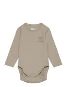 Hmlmino Body L/S Pitkähihainen Body Beige Hummel