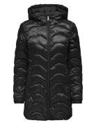 Carvega Wave Quilted Coat Otw Topattu Pitkä Takki Black ONLY Carmakoma