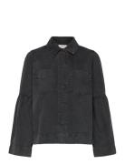 Hannali Ls Denim Jacket Farkkutakki Denimtakki Black NORR