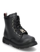 Lace-Up Bootie Black Bootsit Nauhalliset Saapikkaat Black Tommy Hilfig...