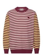 Pehmyt Tasaraita Tops Knitwear Jumpers Burgundy Marimekko