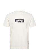 S-Box Logo Ss Tops T-shirts Short-sleeved White Napapijri