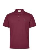 Reg Shield Ss Pique Polo Tops Polos Short-sleeved Red GANT