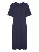 Bamboo Long Nightdress, Short Sleev Yöpaita Navy Lady Avenue