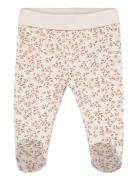 Pants W. Feet - Aop Bottoms Leggings Beige Fixoni