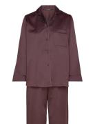 Leo Sateen Pyjamas Pyjama Brown Missya