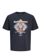 Jjxmas Christmas Skull Tee Ss Crew Jnr Tops T-shirts Short-sleeved Nav...