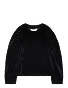Kogsille L/S Velvet Detail Top Jrs Tops Shirts Long-sleeved Shirts Bla...