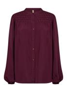 Sc-Radia Tops Shirts Long-sleeved Burgundy Soyaconcept