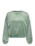 Top Ls Velours Crew Toppi Green Hunkemöller