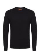 Essential Slim Fit Crew Jumper Tops Knitwear Round Necks Black Superdr...