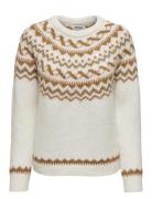 Onlisle Life Ls O-Neck Cc Knt Tops Knitwear Jumpers White ONLY