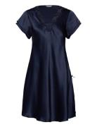 Pure Silk - Nightgown W.lace, Short Yöpaita Navy Lady Avenue