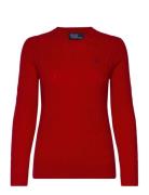 Cable-Knit Wool-Cashmere Sweater Tops Knitwear Jumpers Red Polo Ralph ...