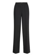 Louisefv Split Bottoms Trousers Straight Leg Black FIVEUNITS