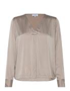 Lr-Gale Tops Blouses Long-sleeved Beige Levete Room