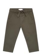 Elastic Waist Trousers Bottoms Trousers Green Mango