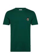 Christmas Embroidery Tee S/S Tops T-shirts Short-sleeved Green Lindber...