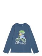 T-Shirt Ls Tops T-shirts Long-sleeved T-shirts Blue Minymo