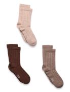 Wool Socks - Rib 3-Pack Sukat Brown Minymo