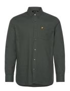 Plain Flannel Shirt Tops Shirts Casual Green Lyle & Scott